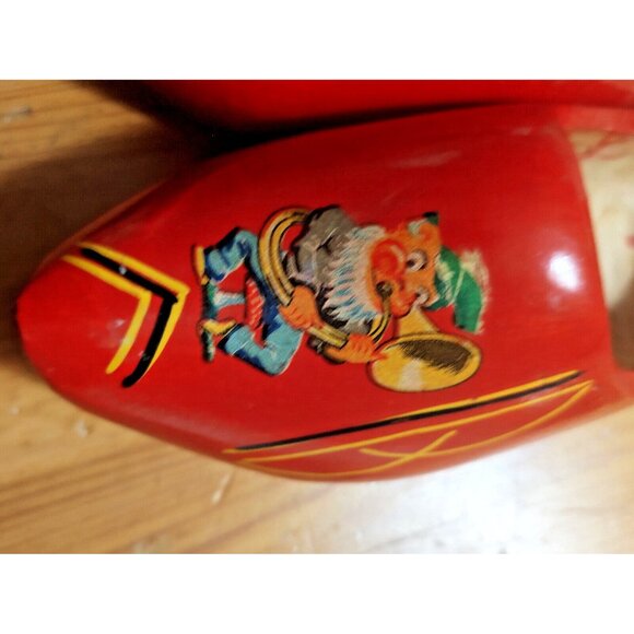 Vintage Wooden Shoe Clogs Hand Carved & Painted in Holland 7" x 3" - Picture 12 of 13